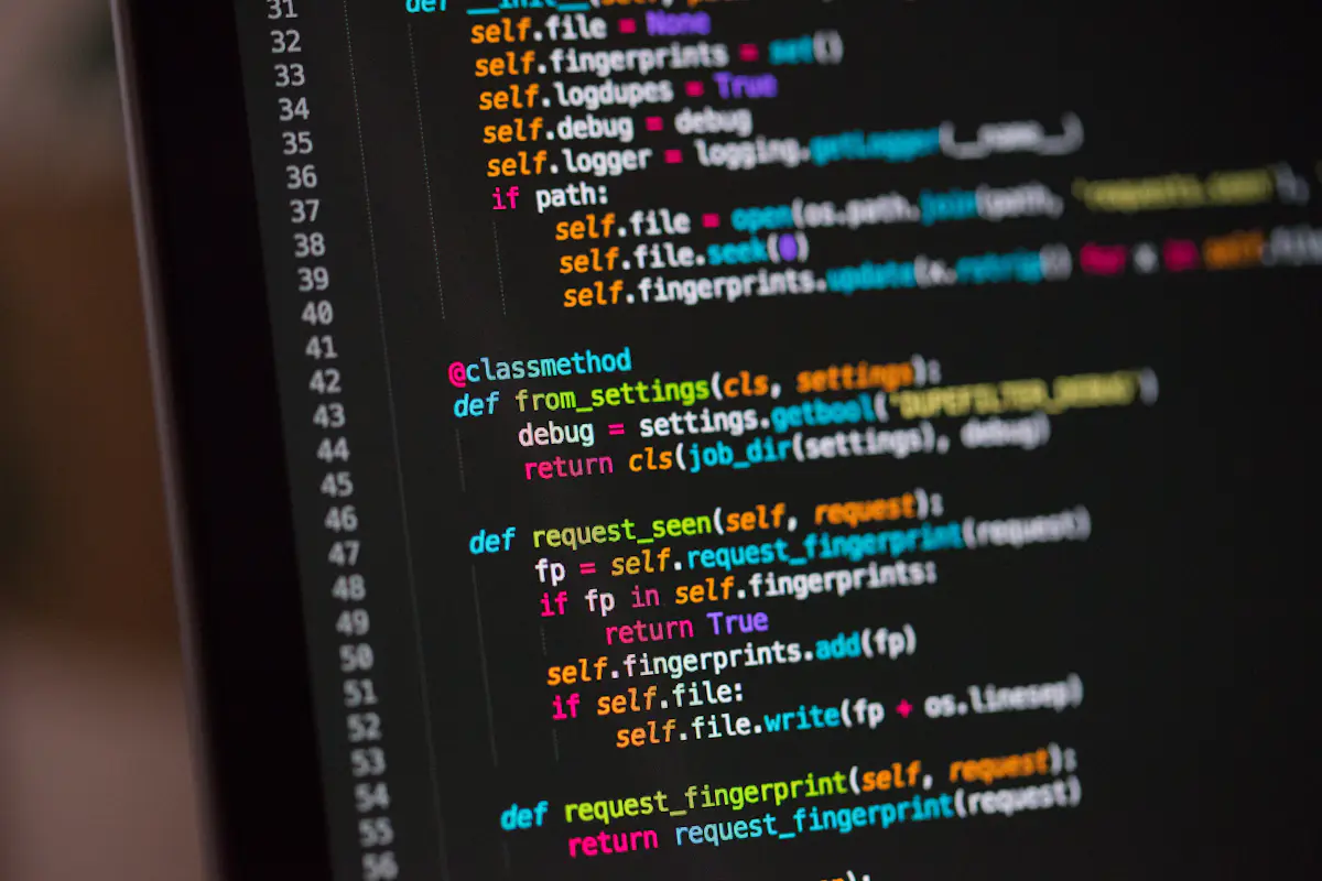 Code with line numbers on a monitor, the kind of diff you read in an Android code review interview