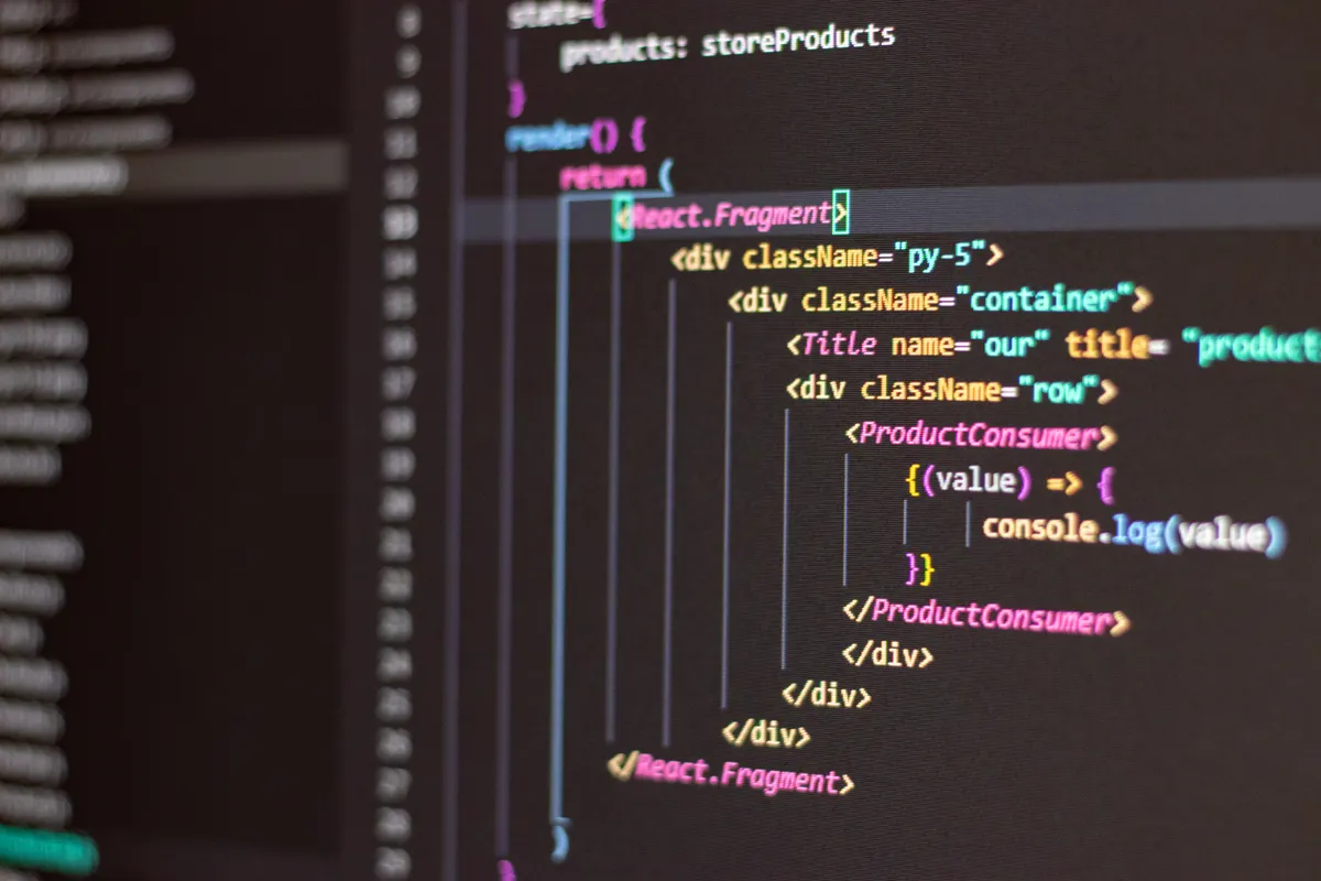 Close-up of code in a dark editor, the kind of work done in an Android machine coding round